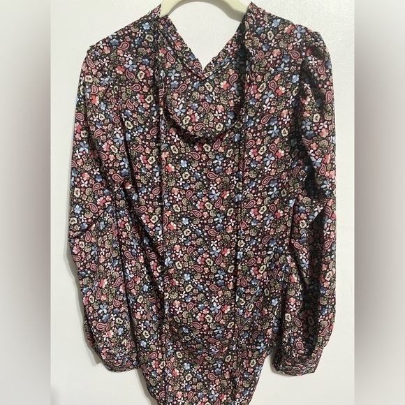 LOFT Spring Floral Tie Back Blouse - Picture 6 of 7